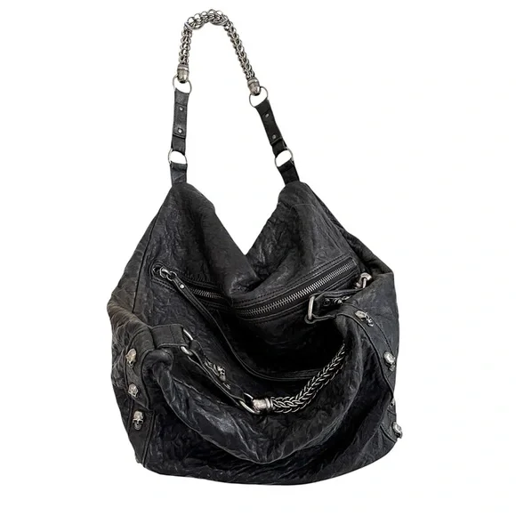 Thomas Wylde VINTAGE RARE Black SKULL Lambskin Oxford Circus Bag - Picture 7 of 16